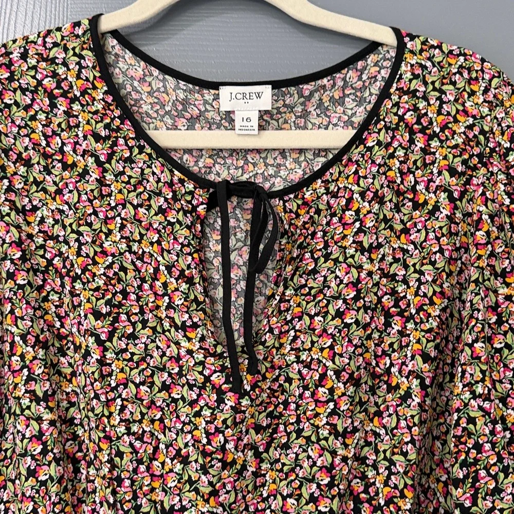 J Crew Floral Mini Long Sleeve Dress - Picture 2 of 4